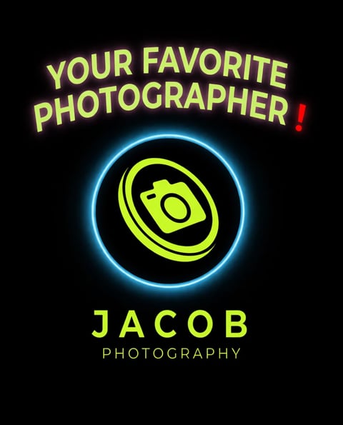 Neon photography logo for Jacob Photography