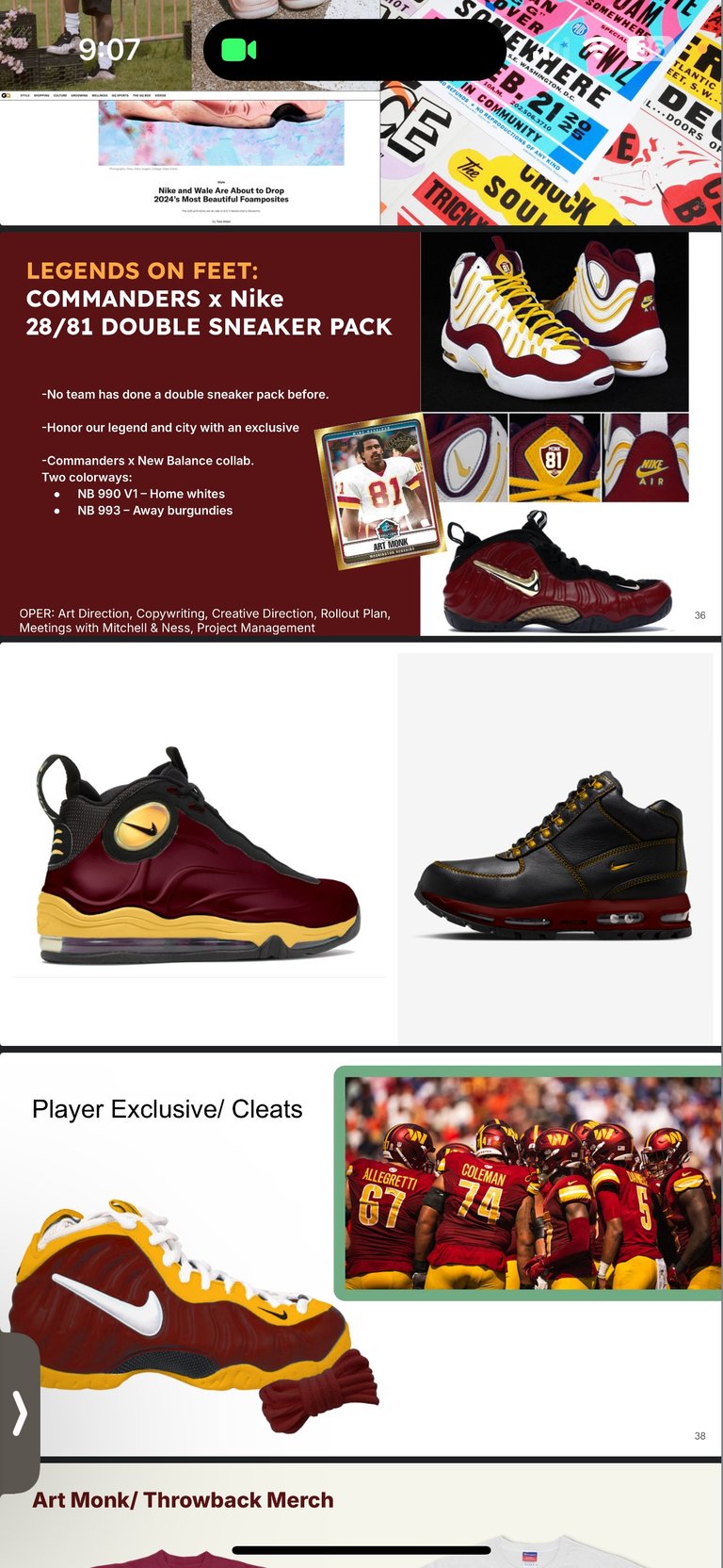Nike Commanders Legends on Feet 28/81 double sneaker pack showcase with burgundy and gold colorways