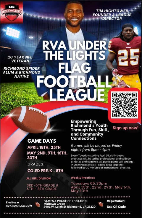 RVA Under The Lights Flag Football League promotional poster